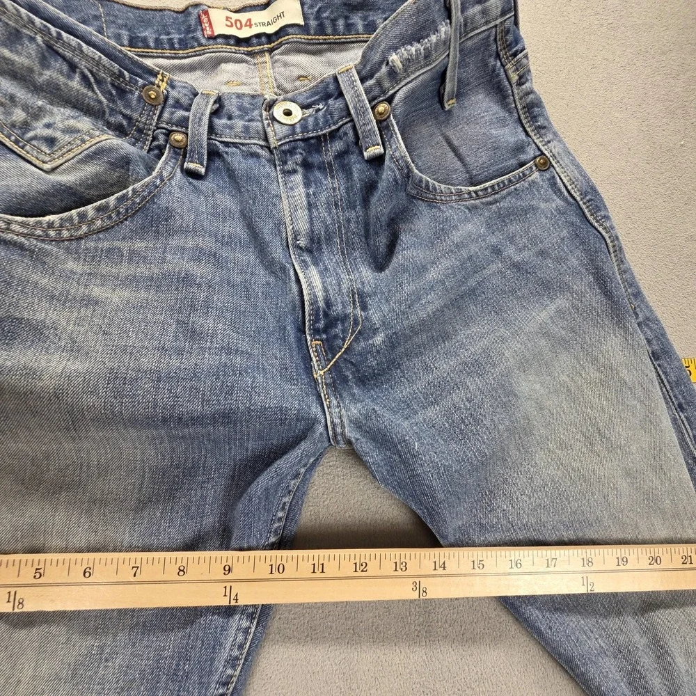 Vintage Levis 504 Jeans Mens 33x34 Blue Straight Engineered Zip Fly Honeycomb